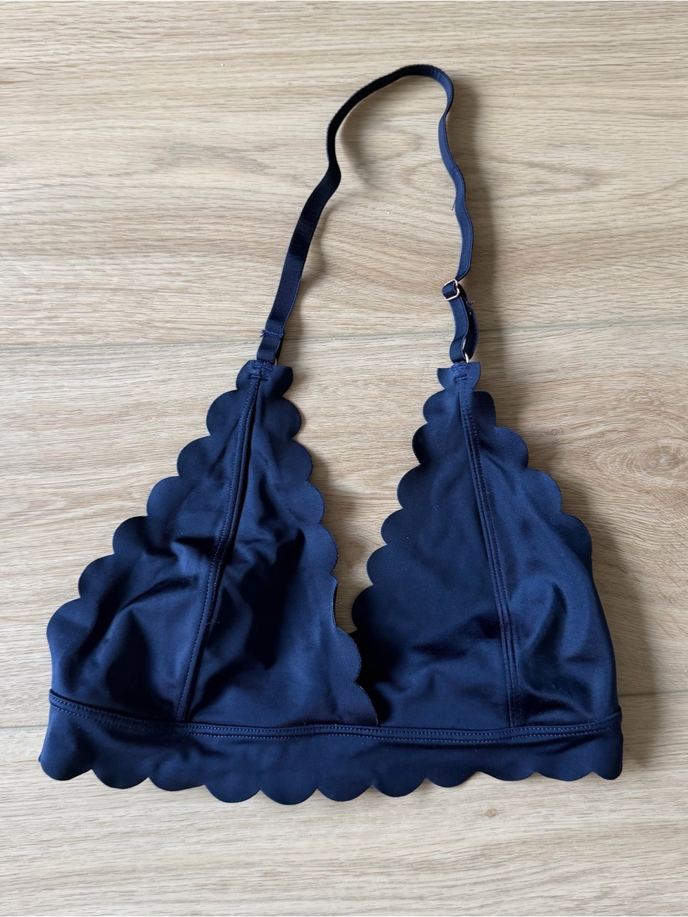 Navy Scalloped Triangle Bralette